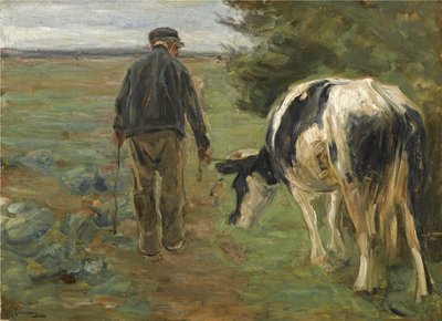 Bauer mit Kuh von Max Liebermann
